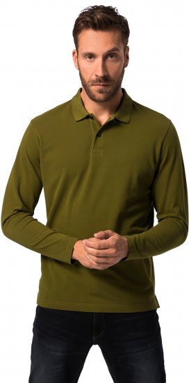 JP1880 Polo Shirt Basic Long Sleeve Pique Moss Green - Polo majice - Muške Polo Majice Veliki Brojevi