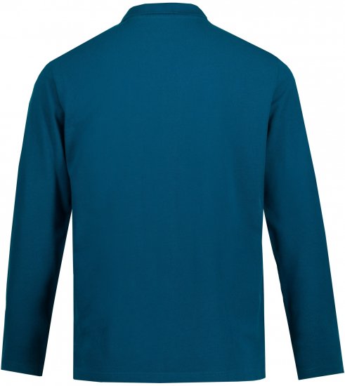 JP1880 Polo Shirt Long Sleeve Pique Blue - Polo majice - Muške Polo Majice Veliki Brojevi