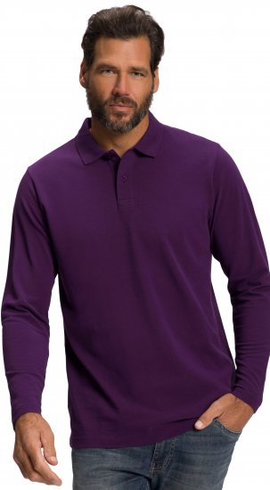 JP1880 Polo Shirt Long Sleeve Pique Purple - Polo majice - Muške Polo Majice Veliki Brojevi