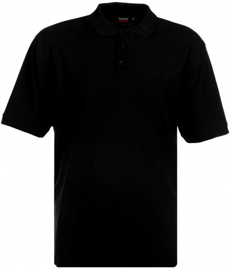 Espionage P074 Short Sleeve Polo Black - Polo majice - Muške Polo Majice Veliki Brojevi