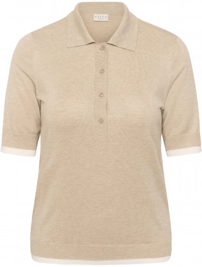 Kaffe Curve Lizzy Contrast Knitted Polo Feather Grey Melange - Polo majice - 