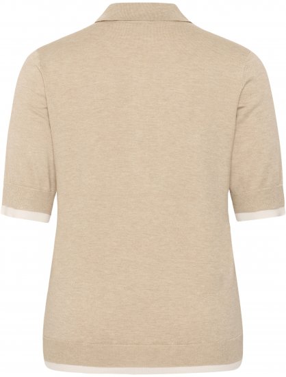 Kaffe Curve Lizzy Contrast Knitted Polo Feather Grey Melange - Polo majice - 