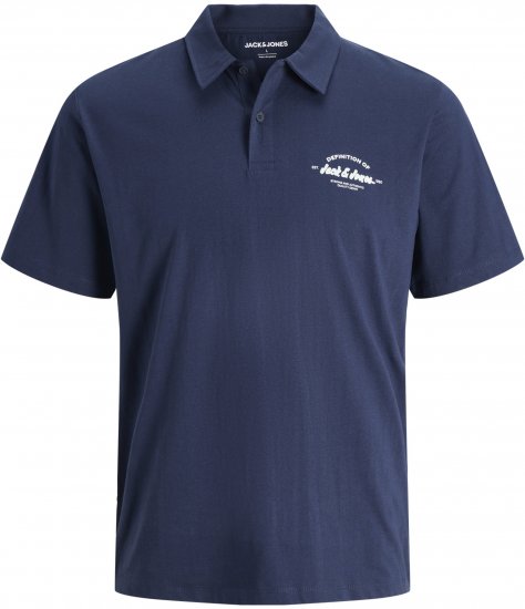 Jack & Jones Brandon Short Sleeve Polo Navy - Polo majice - Muške Polo Majice Veliki Brojevi