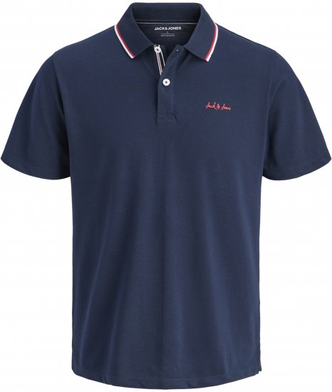 Jack & Jones Blaze Short Sleeve Polo Navy - Polo majice - Muške Polo Majice Veliki Brojevi