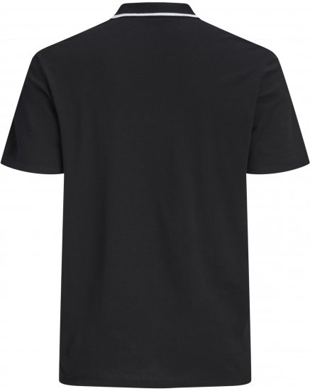 Jack & Jones Blaze Short Sleeve Polo Black - Polo majice - Muške Polo Majice Veliki Brojevi