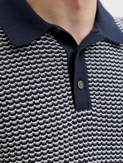 Jack & Jones Blukingsley Knitted Short Sleeve Polo Navy - Košulje - Muške Košulje Veliki Brojevi