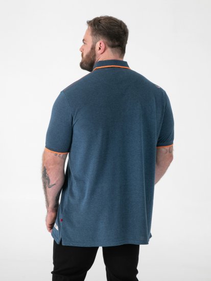 D555 Harvey Pique with Jacquard Collar & Cuffs Polo Teal - Polo majice - Muške Polo Majice Veliki Brojevi