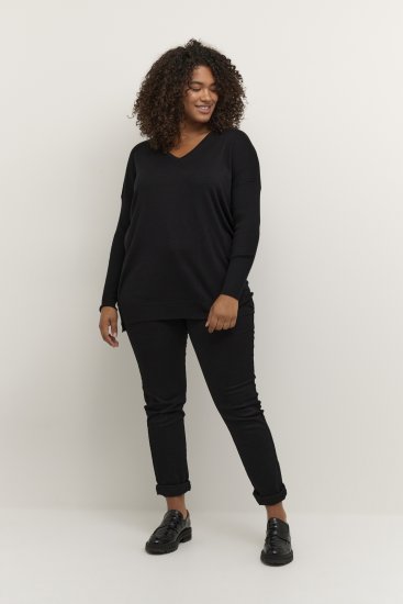 Kaffe Curve Machi Knit Džemper Duboko crna - Puloveri & dukserice - 