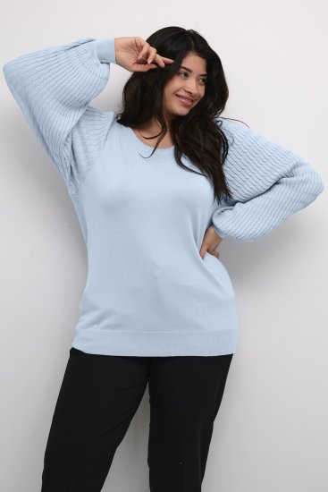 Kaffe Curve Lini Knit Džemper Celestial Blue - Puloveri & dukserice - 