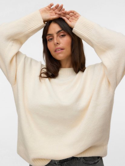 Vero Moda Boom Long Sleeve Pullover Birch - Pleteni puloveri - 
