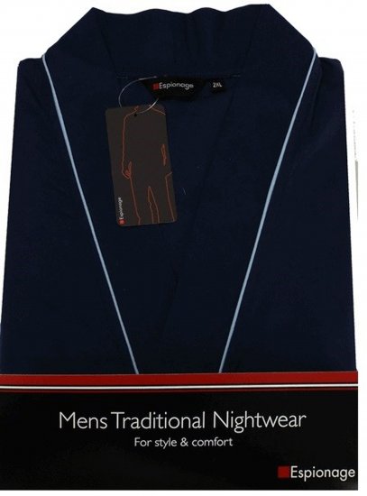 Espionage PJ091 Lightweight Bathrobe Navy - Ogrtači za kupanje/ručnici - Muške Ogrtači za kupanje veliki brojevi