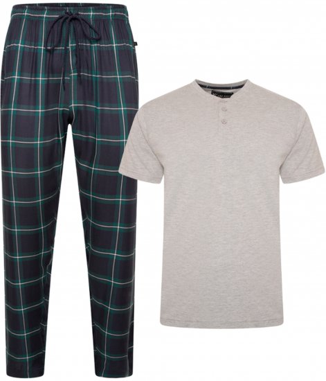 Kam Jeans 896 Lounge Pants and T-Shirt Set Navy/Grey - Pidžame/Loungewear - Muške Pidžame Veliki Brojevi
