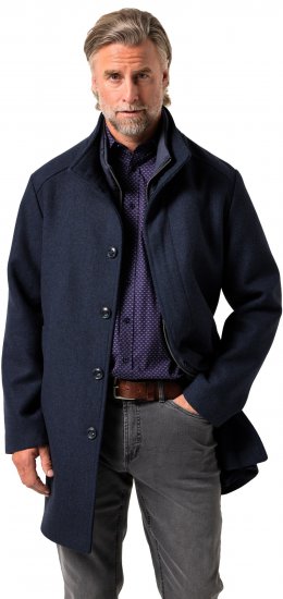 Boston Park Coat Two-Tone Wool Mix Navy - Jakne - Muške Jakne Veliki Brojevi