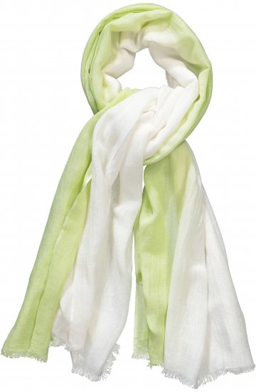 Ulla Popken Ombre Linen Blend Scarf Lime Green - Accessoarer - 