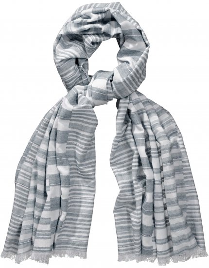 Ulla Popken Striped Statement Scarf Grey - Accessoarer - 