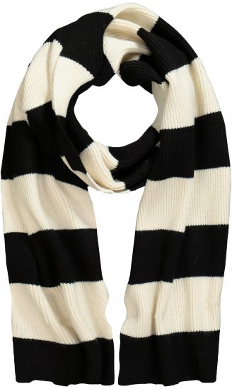 Ulla Popken Ribbed Striped Scarf Snow White - Accessoarer - 