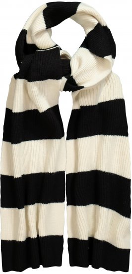 Ulla Popken Ribbed Striped Scarf Snow White - Accessoarer - 