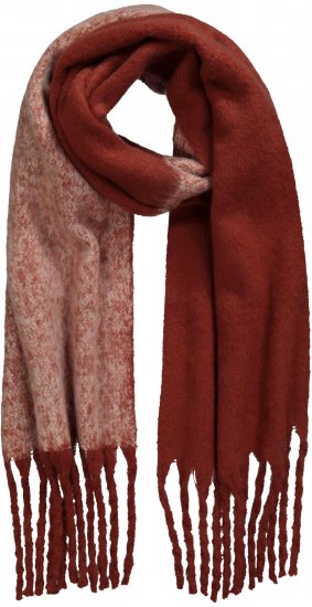 Ulla Popken Fringed Edge Boucle Scarf Orange - Accessoarer - 