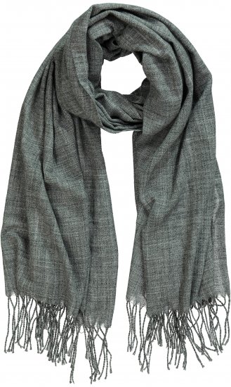 Ulla Popken Fringed Scarf Graphite Grey - Accessoarer - 