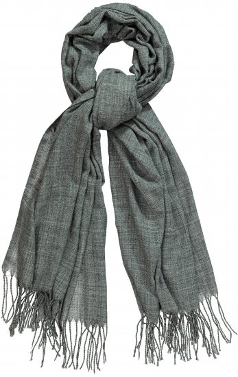 Ulla Popken Fringed Scarf Graphite Grey - Accessoarer - 