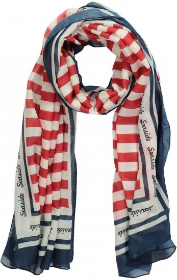Ulla Popken Mix Stripe Scarf Forest Green - Accessoarer - 