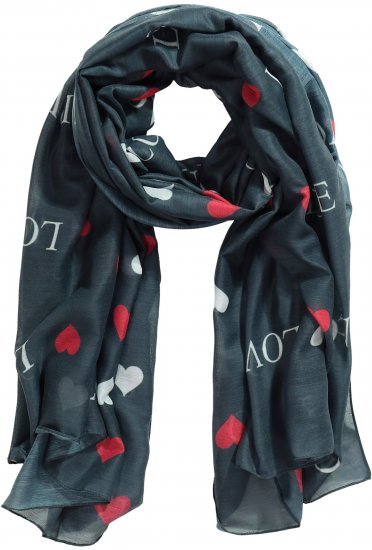 Ulla Popken Love Lightweight Scarf Navy - Accessoarer - 