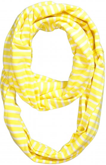 Ulla Popken Striped Infinity Scarf Lemon Yellow - Accessoarer - 
