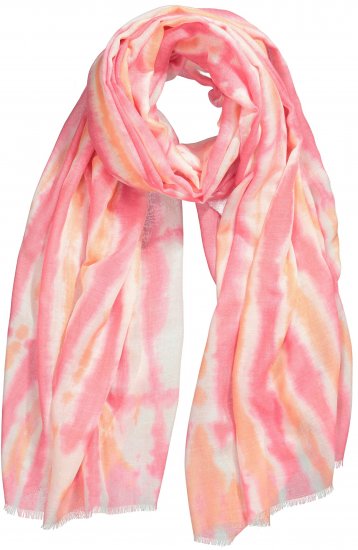 Ulla Popken Tie Dye Striped Scarf Magenta Pink - Accessoarer - 
