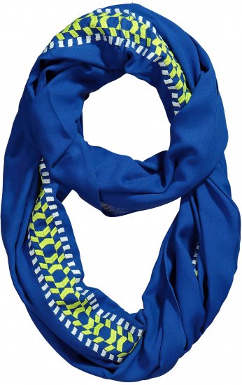 Ulla Popken Embroidered Infinity Scarf Opal Green - Accessoarer - 