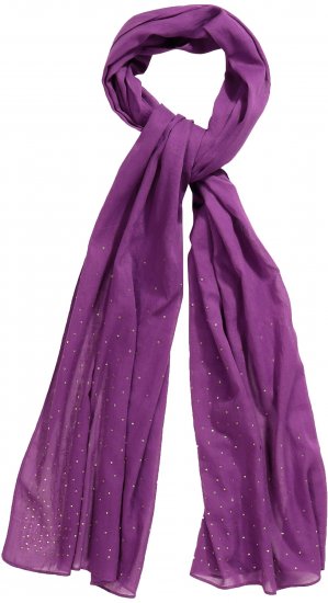 Ulla Popken Rhinestone Scarf Purple - Accessoarer - 