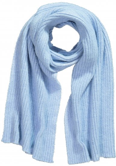 Ulla Popken Ribbed Knit Scarf Blue - Accessoarer - 
