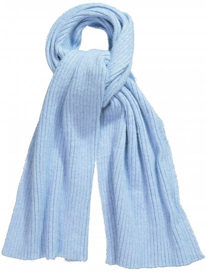 Ulla Popken Ribbed Knit Scarf Blue - Accessoarer - 