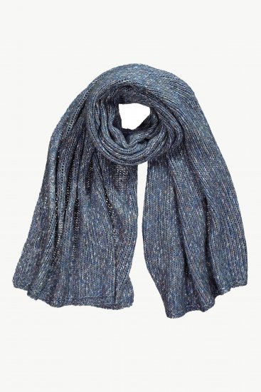 Ulla Popken Heather Knit Wool Blend Scarf Navy - Accessoarer - 