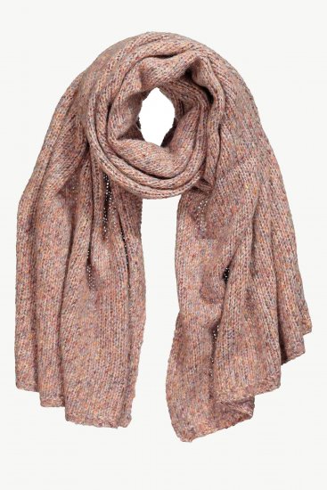 Ulla Popken Heather Knit Wool Blend Scarf Dark Pink - Accessoarer - 
