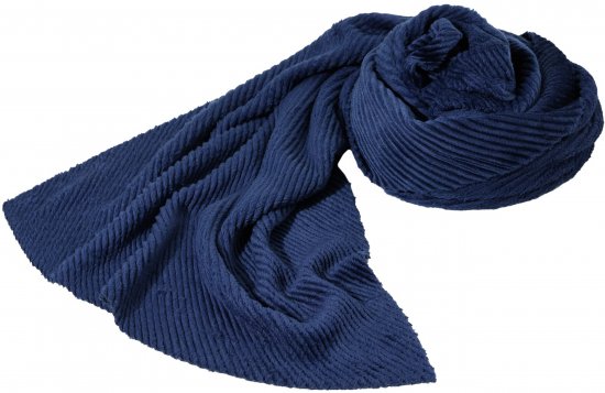 Ulla Popken Ribbed Chenille Scarf Navy - Accessoarer - 