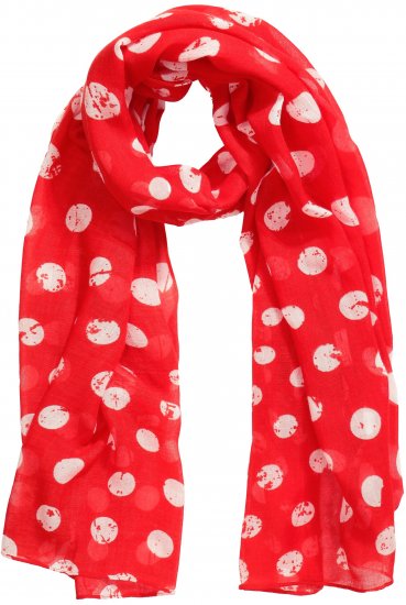 Ulla Popken Polka Dot Scarf Neon Red - Accessoarer - 