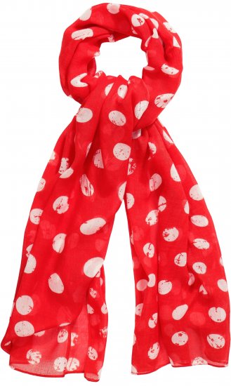 Ulla Popken Polka Dot Scarf Neon Red - Accessoarer - 
