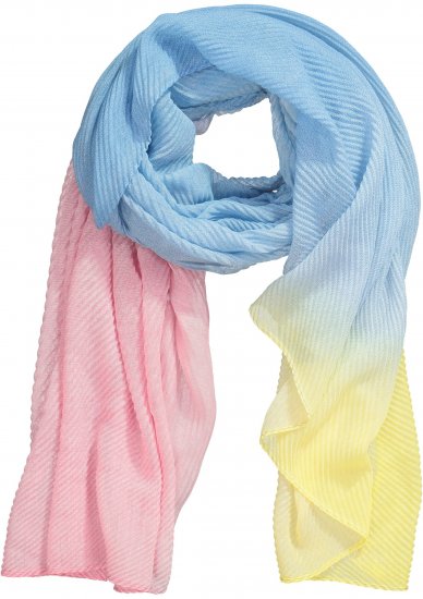 Ulla Popken Pleated Color Gradient Scarf Light Blue - Accessoarer - 