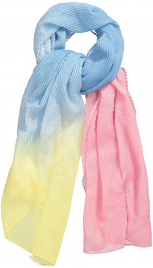 Ulla Popken Pleated Color Gradient Scarf Light Blue - Accessoarer - 