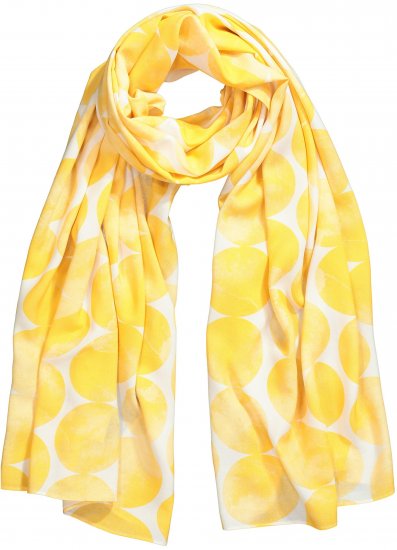 Ulla Popken Circle Print Scarf Yellow - Accessoarer - 