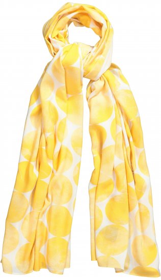 Ulla Popken Circle Print Scarf Yellow - Accessoarer - 