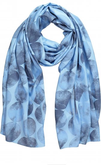 Ulla Popken Circle Print Scarf Blue - Accessoarer - 