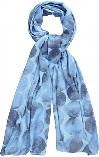 Ulla Popken Circle Print Scarf Blue - Accessoarer - 