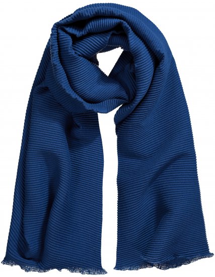 Ulla Popken Pleated Lightweight Scarf Dark Blue - Accessoarer - 