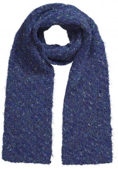 Ulla Popken Marled Mix Yarn Wool Blend Scarf Deep Aqua - Accessoarer - 