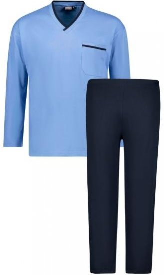 Adamo Beppo Long Sleeve Pyjama Light Blue - Donje rublje & kupaće hlače - muške donje rublje veliki brojevi