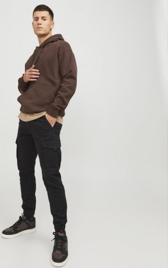Jack & Jones Paul Flake Cargo Pants Black - Traperice & hlače - Muške Traperice i Hlače Veliki Brojevi