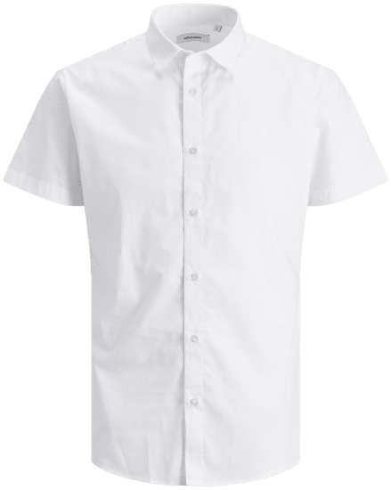 Jack & Jones JOE Shirt Short sleeve Plain Casual White - Košulje - Muške Košulje Veliki Brojevi