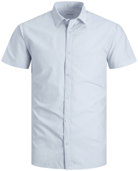 Jack & Jones JOE Shirt Short Sleeve Plain Casual Blue - Košulje - Muške Košulje Veliki Brojevi