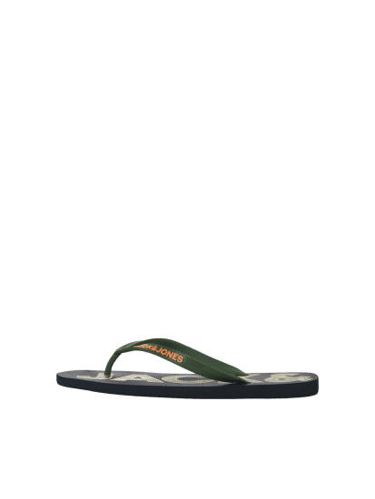 Jack & Jones Logo Palm Print Flip Flop Slippers Navy Blazer/Verdant Green - Muške cipele 40-52 - 